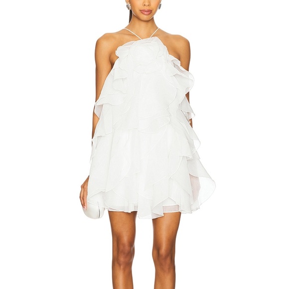 Aje Pandorea Layered Mini Dress in Ivory - Picture 1 of 3